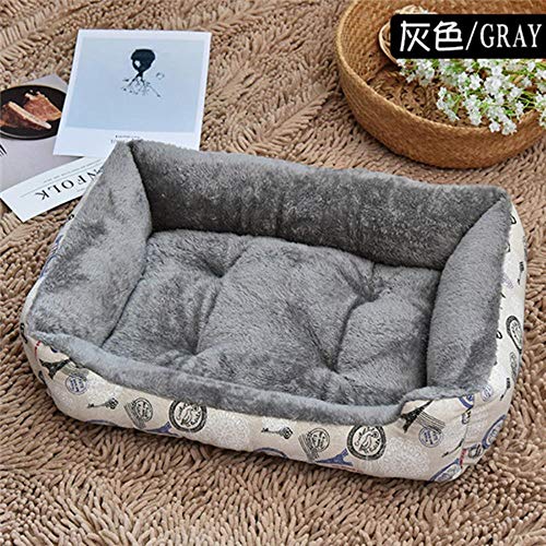 FISH4 Camas Blandas para Perros Sofá Cama de Lana cálida para Perros pequeños Cama para Perros Grandes Golden Retriever Productos para Mascotas Husky Tamaño XS a XL, Gris, 80X60X15Cm