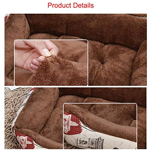 FISH4 Camas Blandas para Perros Sofá Cama de Lana cálida para Perros pequeños Cama para Perros Grandes Golden Retriever Productos para Mascotas Husky Tamaño XS a XL, Gris, 80X60X15Cm