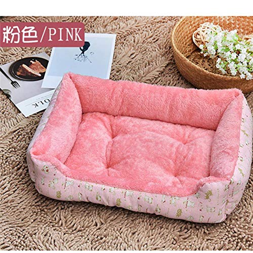 FISH4 Camas Blandas para Perros Sofá Cama de vellón cálido para Perros pequeños Cama para Perros Grandes Golden Retriever Productos para Mascotas Husky Tamaño XS a XL, Rosa, 60X45X15Cm