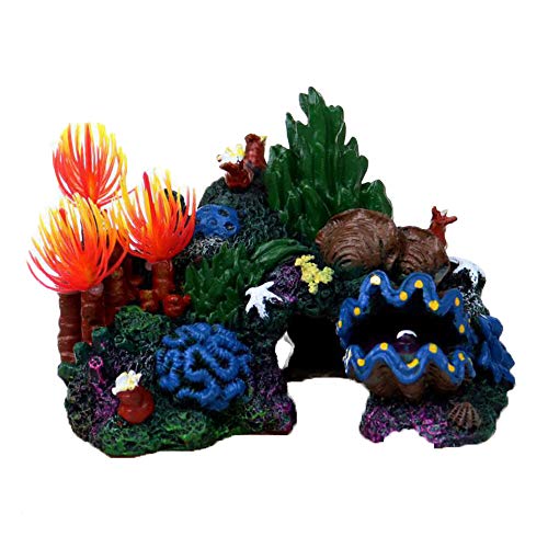 Flyzy - Figura decorativa para acuario, resina artificial de coral