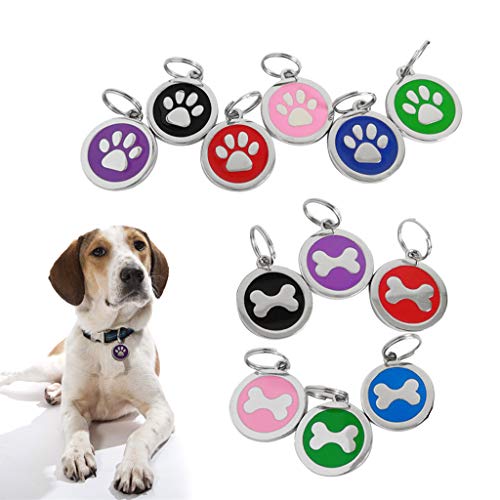 Fogun - Placa identificativa para perro o gato, con número de teléfono y collar para mascotas