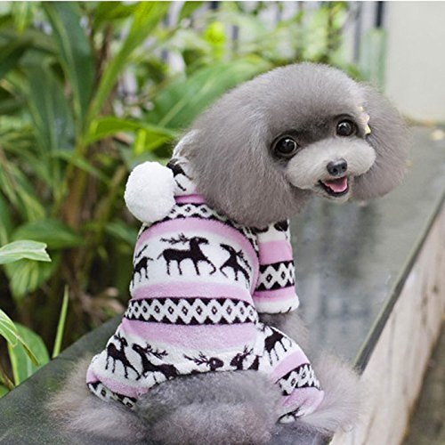 Fossrn Invierno Perro de Mascota Ropa de Abrigo Cachorro Mono Sudadera con Capucha Abrigo Perrito