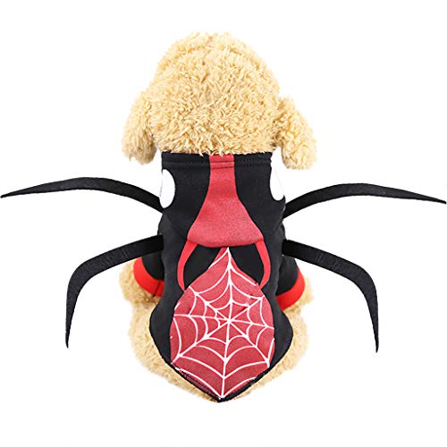 Fossrn Mascota Perro Halloween Disfraz Araña Sudadera con Capucha - Ropa para Gato Cachorros Chihuahua Yorkshire