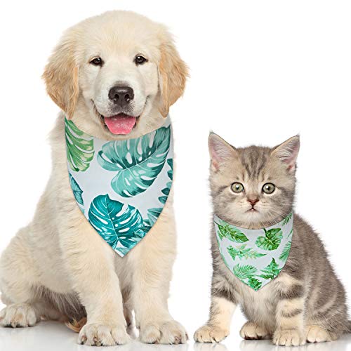 Frienda 6 piezas Pañuelo de verano para perros y perros, baberos lavables ajustables con estilo hawaiano para perros, gatos y mascotas