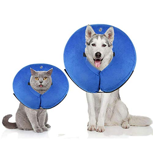 Frifer Collar Hinchable de recuperación de petaca de protección Ajustable Cono de cicatrización Confortable para Perro y Gato, S (COU: 15-25cm / 5.9-9.8in)