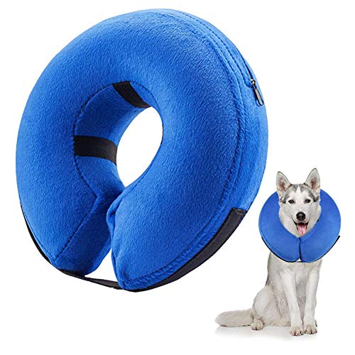 Frifer Collar Hinchable de recuperación de petaca de protección Ajustable Cono de cicatrización Confortable para Perro y Gato, S (COU: 15-25cm / 5.9-9.8in)