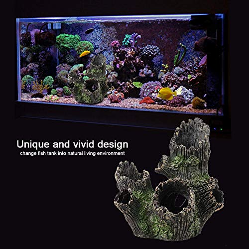 FTVOGUE Acuario Driftwood Madera Artificial Tronco de árbol Raíz Camarón Desove Terreno Cueva Tanque de Peces Vivarium Decoración(01)