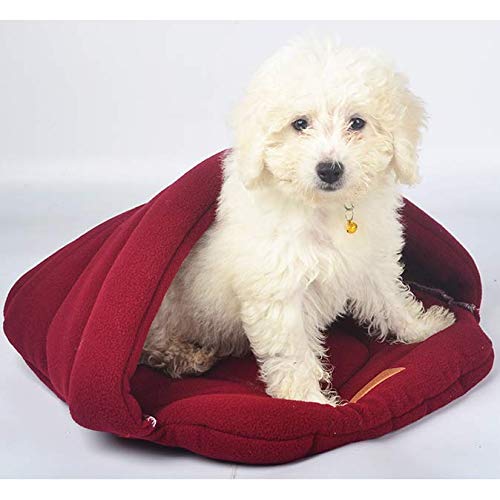 FVNJHL Saco de Dormir para Mascotas Cachorro de Perro pequeño Casa de la Perrera para Gatos Camas de Perro Suaves y Polares Cálido Invierno cálido Estera para Mascotas Cama Nido Cueva 40Cm