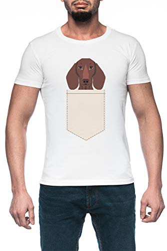 Gaitero - Perro Tejonero, Weener Perro, Wiener Perro, Mascota Retrato, Chorizo Perro, Mascota Hombre Blanco Camiseta Manga Corta Men's White T-Shirt