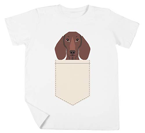 Gaitero - Perro Tejonero, Weener Perro, Wiener Perro, Mascota Retrato, Chorizo Perro, Mascota Niño Niña Unisexo Blanco Camiseta Manga Corta Kids White T-Shirt