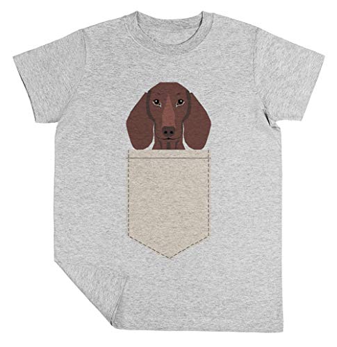 Gaitero - Perro Tejonero, Weener Perro, Wiener Perro, Mascota Retrato, Chorizo Perro, Mascota Niño Niña Unisexo Gris Camiseta Manga Corta Kids Grey T-Shirt