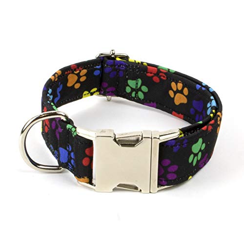 Galguita Amelie, 3cm Ancho Talla S (24cm - 40cm), Collar Clic para Perro. Huellas.