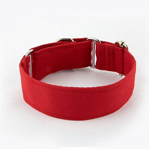 Galguita Amelie, 4cm Ancho Talla M (30cm - 39cm), Collar para Perro Martingale. Rojo.