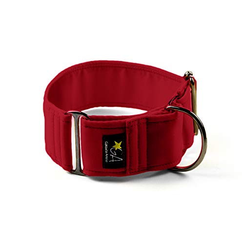 Galguita Amelie, 4cm Ancho Talla M (30cm - 39cm), Collar para Perro Martingale. Rojo.