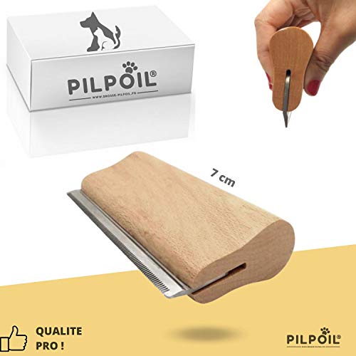 Générique Deshedding - Cepillo antipelos para Gatos y Perros, antimoho, Elimina el Pelo Muerto Corto y Largo, Peine mágico y antipelos, Herramienta de Aseo Pro PilpoilTM, Mango de Madera ergonómico