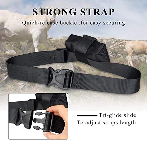 Gexgune Collar GPS Collar Negro para Mascotas para Vacas Perros Grandes Caballos Cerdos Bolsa Impermeable Collar con rastreador GPS Inteligente (sin GPS Incluido)