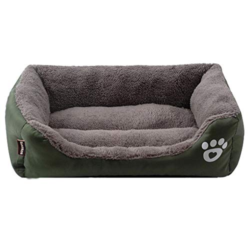 GODGETS Cama para Perros, Sofá para Perros, Cesta para Perro，con Cojín Extraíble,Dark Green,110 * 85 * 19CM(Pet<35KG)