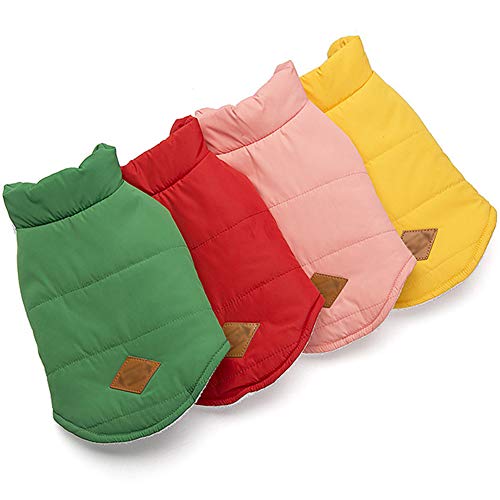 GODGETS Ropa para Mascotas de Navidad Invierno Gruesa Chaleco Caliente Abrigo Chaqueta para Mascotas Gato Perro Rojo 2XL