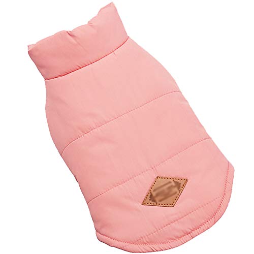 GODGETS Ropa para Mascotas de Navidad Invierno Gruesa Chaleco Caliente Abrigo Chaqueta para Mascotas Gato Perro Rosa M