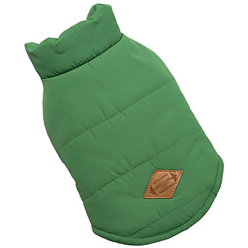 GODGETS Ropa para Mascotas de Navidad Invierno Gruesa Chaleco Caliente Abrigo Chaqueta para Mascotas Gato Perro Verde L