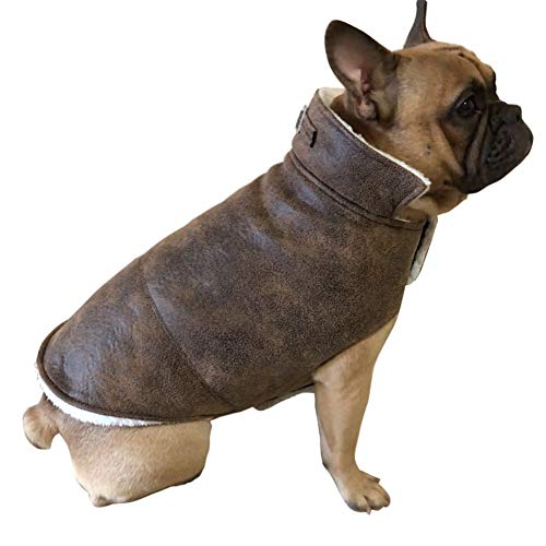 GODGETS Ropa para Perros Mascotas Capa para Gatos Cazadora para Perros Ropa Vellón Esquilador Chaleco para Perros Pequeños y Medianos Perros Grandes Cachorro de Gato,Café,(30×50×35 CM)