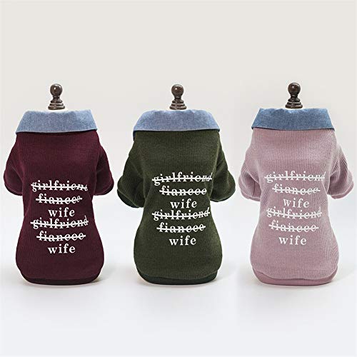 GODGETS Sudadera con Capucha para Pequeño Perros Accesorios Ropa Camisetas a Rayas Polar Suéter Ropa Caliente Suéter de Invierno Mascotas Accesorios Gatos Apparel Vino Rojo S