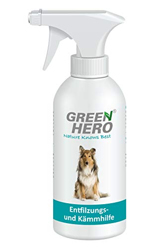 Green Hero entfilzungs de y Ayuda de Peine para Perros, 500 ML, entwirrt el Pelo y le Brillo, Evita verhaken y Nudos, Piel Cuidado Spray