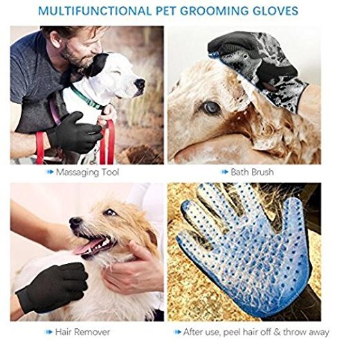 Guantes Manopla Masaje para mascotas perros gatos, Retiro del pelo y Aparato de masaje