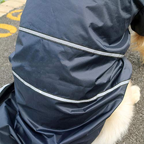 Gulunmun Chubasqueros para Perros Pet Reflective Dog Raincoat Clothes Waterproof Rain Jumpsuit For Big Medium Small Dogs Outdoor Clothing-Black_M