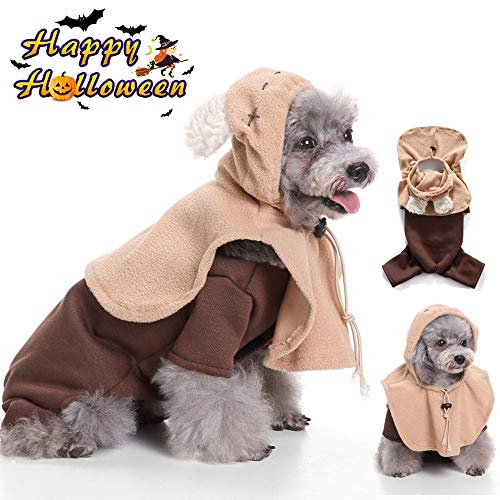 Halloween Capa de Monstruo Ropa Perro Gato Invierno Calentar con Sombrero, Morbuy Mascota Cosplay Fiesta Disfraces Sudaderas Suéter Vestido para Pequeños Animal Accesorios (L,Capa)