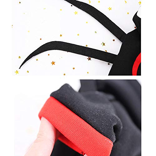 Halloween Telaraña Ropa Perro Gato Invierno Calentar, Morbuy Mascota Cosplay Fiesta Disfraces Sudaderas Suéter Divertido Vestido para Pequeños Escarabajo Accesorios para el Pelo (S,Negro Rojo)