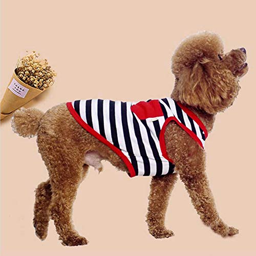 Handfly Perro Mascota Cachorro Raya Camiseta Ropa Perro pequeño Chaleco Camisetas Verano Camiseta para niños Ropa para Perros pequeños Gatos