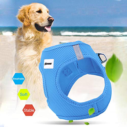 HAPPY HACHI Arnés Gato Chaleco Gatito Perro Pequeño Ajustable Suave Acolchado Cómodo para Viajar Pasear con Mascota Pequeña Cachorro Chihuahua(XS Azul)