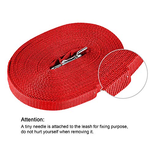 HAPPY HACHI Correa de Adiestramiento 10m para Perros Larga Correas Nylon Resistente para Camping Paseo Longitud 10m Rojo