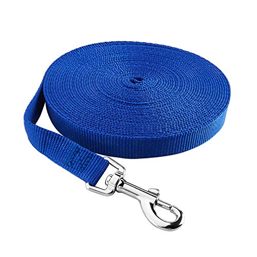 HAPPY HACHI Correa de Adiestramiento para Perros Larga Correas Nylon Resistente para Camping Paseo Longitud 10m Azul