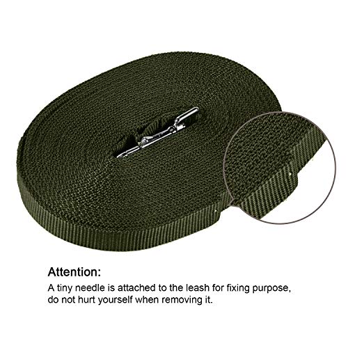 HAPPY HACHI Correa de Adiestramiento para Perros Larga Correas Nylon Resistente para Camping Paseo Longitud 10m Verde