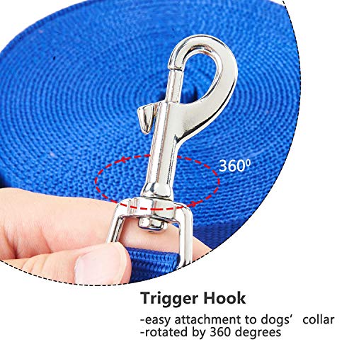 HAPPY HACHI Correa de Adiestramiento para Perros Larga Correas Nylon Resistente para Camping Paseo Longitud 15m Azul