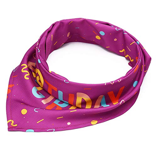 HAPPY HACHI Cumpleaños Bandana Perro Pañuelo Perrito Suave Adorable Bufandas Perro Hembra Macho Pequeño Grande Decoración Fiesta Regalo De Cumpleaños Morado