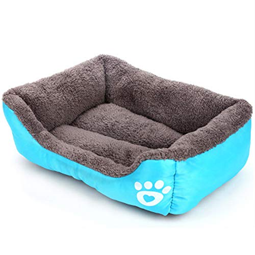 HBHUBO Cama para Mascotas Cuadrada, Cama para Mascotas para Perros pequeños y medianos Yorkshire Terrier, Chihuahua, Cama para Mascotas Pomerania S-XL,Naranja,M