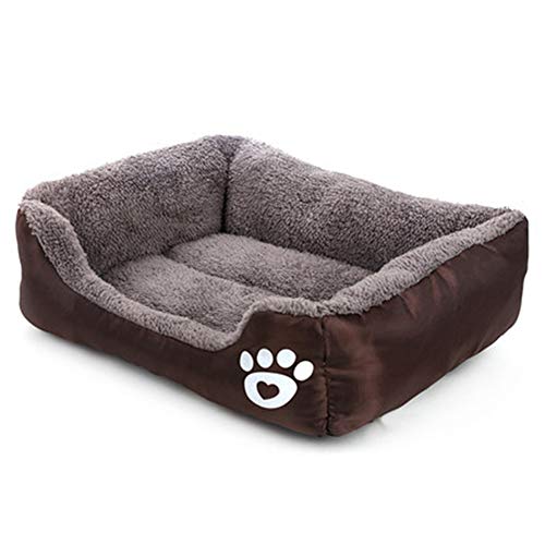 HBHUBO Cama para Mascotas Cuadrada, Cama para Mascotas para Perros pequeños y medianos Yorkshire Terrier, Chihuahua, Cama para Mascotas Pomerania S-XL,Naranja,M