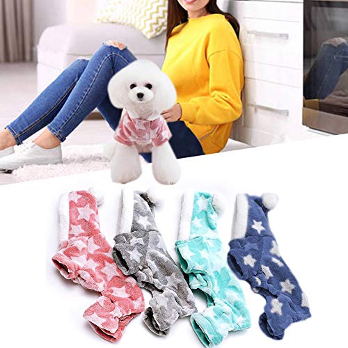 HELLOGIRL Mono con Capucha para Perros Cachorro de Perro pequeño Terciopelo en Forma de Estrella Pijamas con Capucha de Invierno Conjuntos de chándal Ropa Deportiva con Sombrero