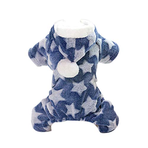 HELLOGIRL Mono con Capucha para Perros Cachorro de Perro pequeño Terciopelo en Forma de Estrella Pijamas con Capucha de Invierno Conjuntos de chándal Ropa Deportiva con Sombrero