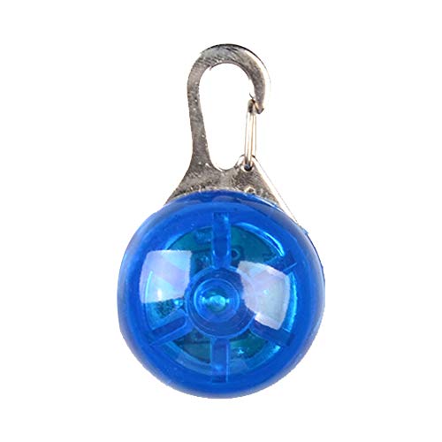 Hemore Colgante Circular para Mascota, práctico Collar de Perro, luz LED Multiusos, Llavero de Seguridad para Perro, Azul