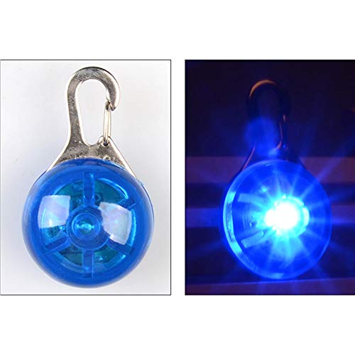 Hemore Colgante Circular para Mascota, práctico Collar de Perro, luz LED Multiusos, Llavero de Seguridad para Perro, Azul