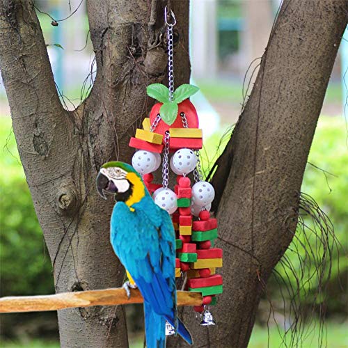 heresell - Bola de Juguete para Masticar pájaros, Loro Trenzado, Cuerda de Madera Colorida para Masticar, para gritos africanos, periquitos, cacatúas, periquitos, cacatúas, Conure