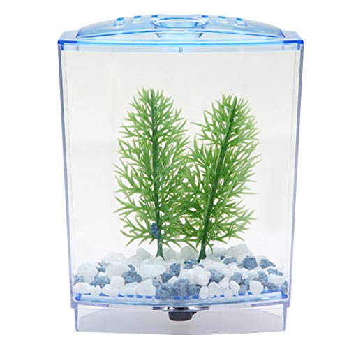 Hffheer Betta Bowl Mini Acuario Kit de Tanque de Peces Acrílico Transparente Caja de cría de Peces Caja de Aislamiento Acuario Aclimatación Incubadora Incubadora para Peces pequeños, camarones(#1)