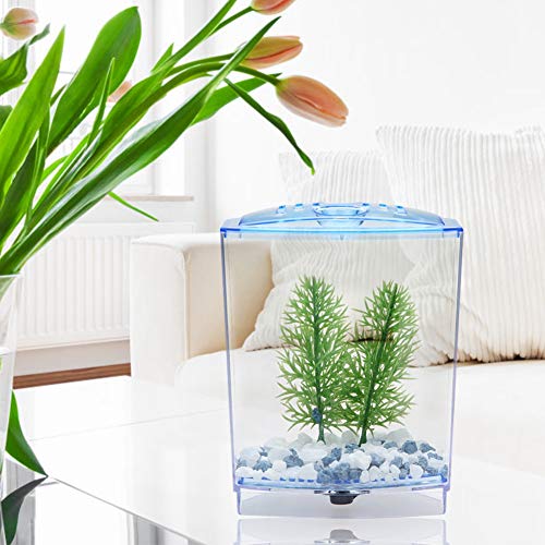 Hffheer Betta Bowl Mini Acuario Kit de Tanque de Peces Acrílico Transparente Caja de cría de Peces Caja de Aislamiento Acuario Aclimatación Incubadora Incubadora para Peces pequeños, camarones(#1)