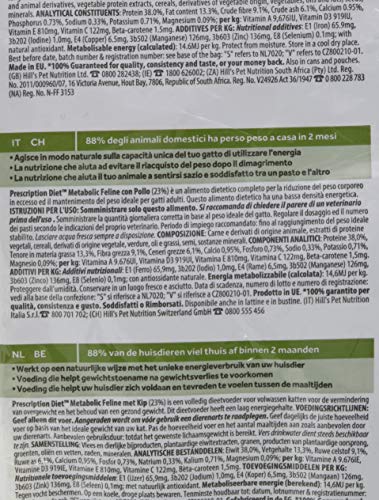 Hill`s Alimento Dietético para Gato Metabolic - 1.5 kg - 2 Paquetes de 1500 gr - Totale: 3000 gr