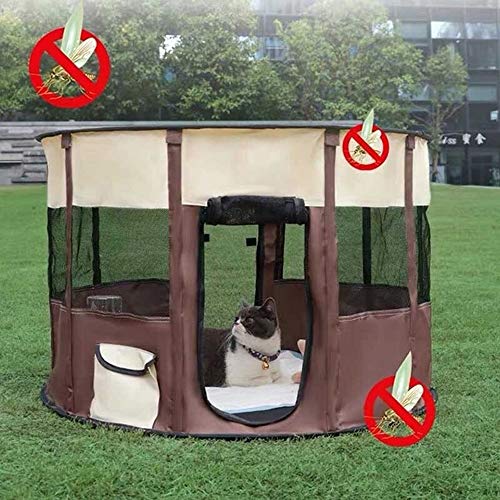 Hlyp Cama del Animal Doméstico Jaula De Perro Gato Mascota Valla Parque Infantil Los Perros Perrera De La Casa Gran Espacio Interior Al Aire Libre Carpa Perros (Color : Pink 90x60cm)