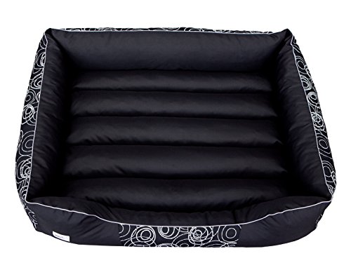 Hobbydog Cordura Prestige Perro Cama, X-Large, Negro con Ruedas